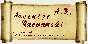 Arsenije Mačvanski vizit kartica